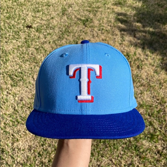 Texas Rangers MLB Light Blue Baseball Cap with T Logo - Picture 1 of 10